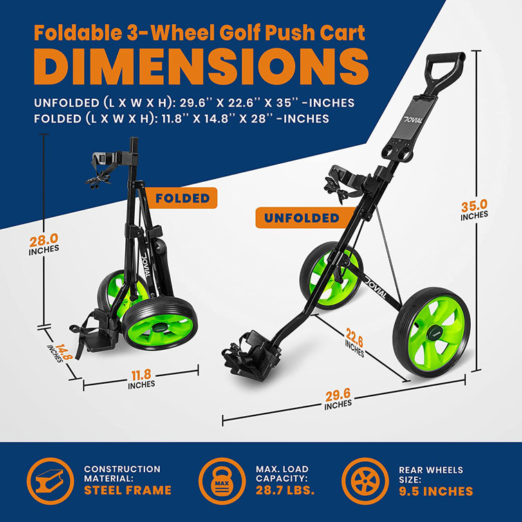 SereneLife 3 Wheel Golf Push Cart Wayfair